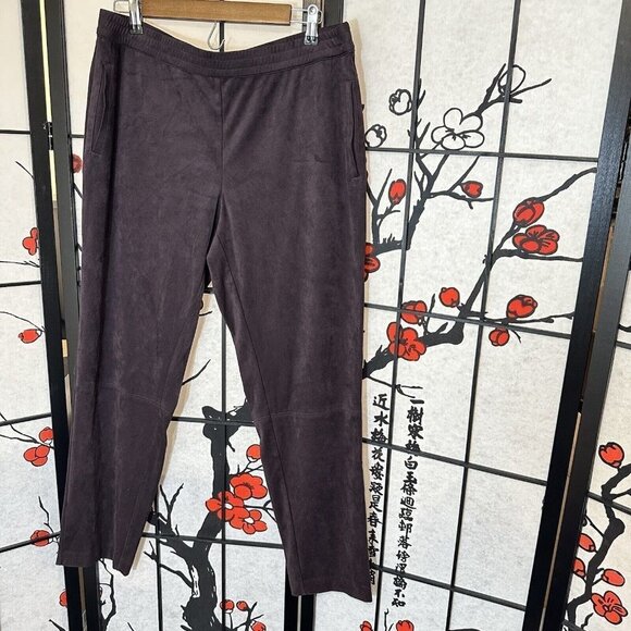 J Jill Womens Pants Size M Pull On Stretch Velvet Brown Straight Leg Pockets - Picture 5 of 6